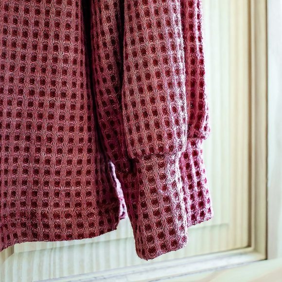 Hailey & Co Womens Small Button Up Henley Sweater Mauve Long Sleeve V Neck - Picture 8 of 9